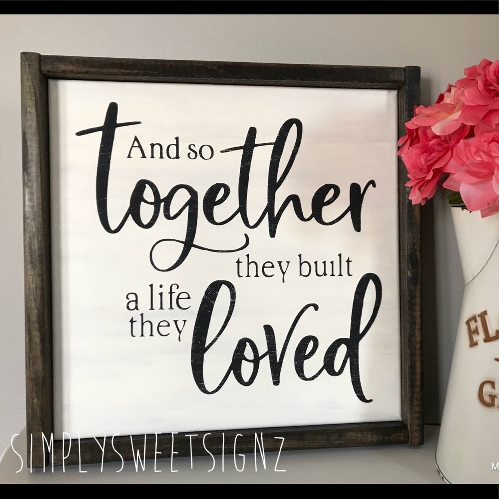 Handmade 12x12 framed canvas farmhouse style sign!